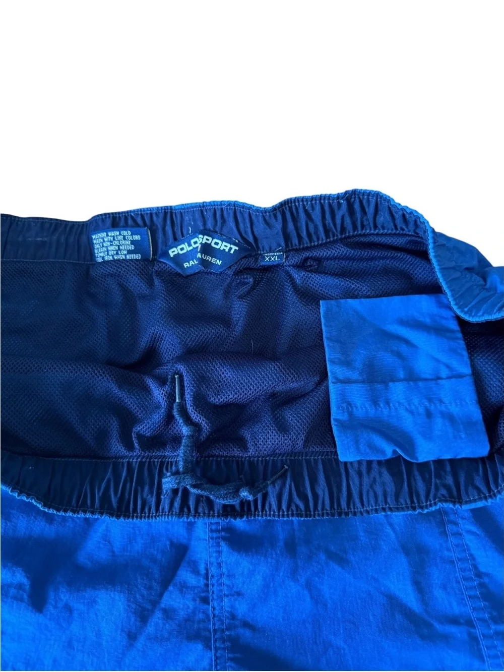 Vintage Polo Sport Ralph Lauren Mens Blue Swim Trunks Mesh Lined Shorts XXL